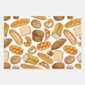 Brotbacken und Bäckerei gepolstertes Muster Geschenkpapier Set (Vorderseite 3)