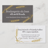 Brotbacken veganer Lebensmittel Visitenkarte (Vorne/Hinten)