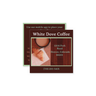 Brotbäckerei Café Café Barista Kaffee Quadratische Visitenkarte