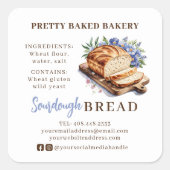 Brotbäckerei Wasserfarbstoffe & Allergene Quadratischer Aufkleber (Vorderseite)