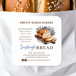 Brotbäckerei Wasserfarbstoffe & Allergene Quadratischer Aufkleber