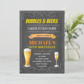 Brotblasen und Biermotive Geburtstagskarte Einladung (Stehend Vorderseite)