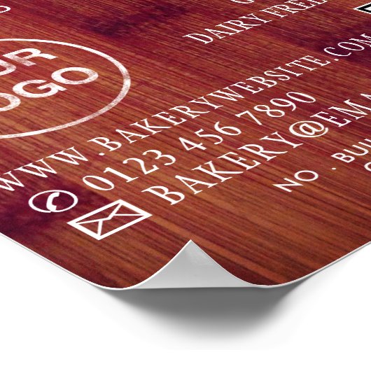 Brotbrett, Bäckereien, Bäckerei-Store-Werbung Poster (Ecke)