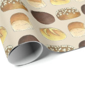 Brötchen Brötchen Bäckerei Bäckerei Koch Feinschme Geschenkpapier (Rolleneckpunkt)