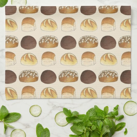 Brötchen Brötchen Bäckerei Bäckerei Koch Feinschme Geschirrtuch (Gefaltet)
