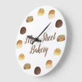 Brötchen Brötchen Bäckerei Bäckerei Koch Feinschme Große Wanduhr (Winkel)