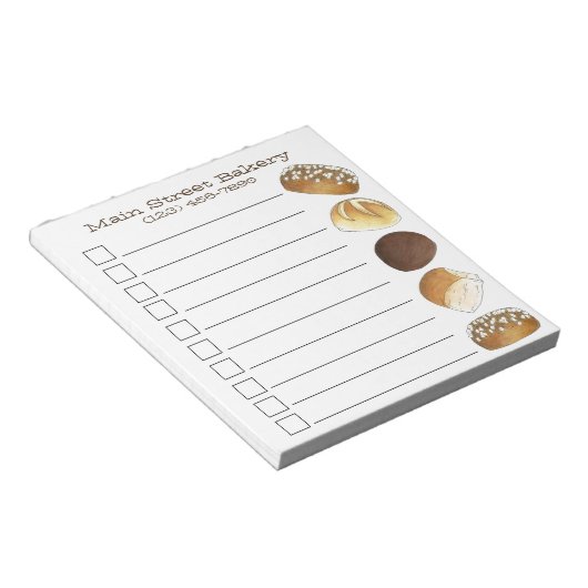Brötchen Brötchen Bäckerei Bäckerei Koch Feinschme Notizblock (angewinkelt)