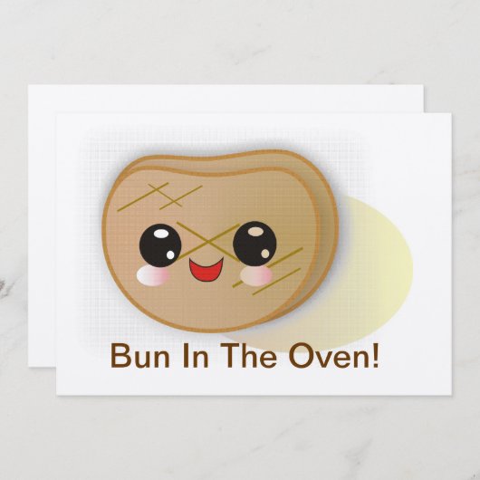 Brötchen im Ofen! Babyparty-Einladung Einladung (Vorne/Hinten)