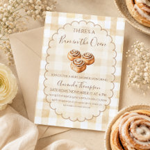 Brötchen im Ofen Beige Gingham-Baby-Party