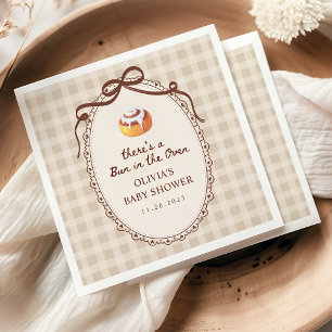 Brötchen im Ofen Gingham-Bäckerei-Baby-Party Serviette