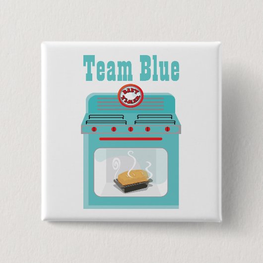 Brötchen in den Ofen-Team-blaues Button (Vorderseite)