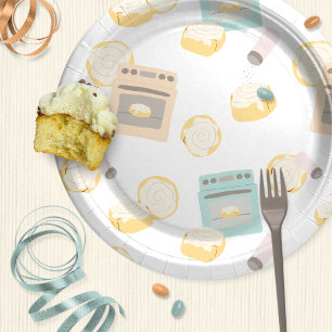 Brötchen in der Ovens Baby-Dusche Pappteller