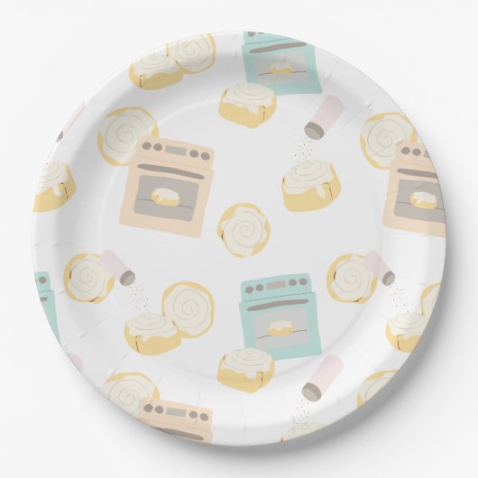 Brötchen in der Ovens Baby-Dusche Pappteller (Vorderseite)