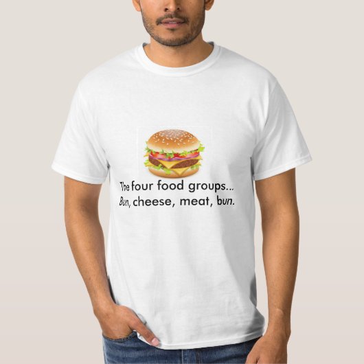 Brötchen, Käse, Fleisch, die Grafik T der T-Shirt (Vorderseite)