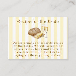 Brötchen und Butter Themed Bride Recipe Brautparty Begleitkarte