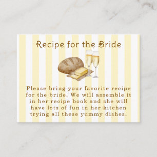 Brötchen und Butter Themed Bride Recipe Brautparty Begleitkarte