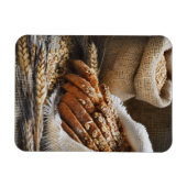 Brötchen und Weizenohren Magnet (Horizontal)