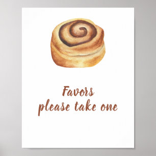 Brötchen Zimt Baby Shower Geschenke Poster