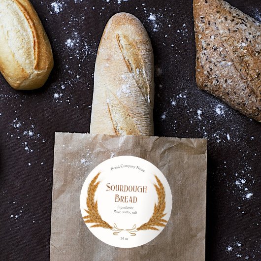 Brötchenbackwarengeschäft - kundenspezifisch runder aufkleber