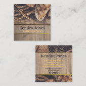 Brötchengebäck Boutique Square Business Card. Quadratische Visitenkarte (Vorne/Hinten)
