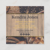 Brötchengebäck Boutique Square Business Card. Quadratische Visitenkarte (Rückseite)