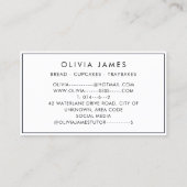 Brötchengebäck Koch und Caterer Visitenkarte (Rückseite)