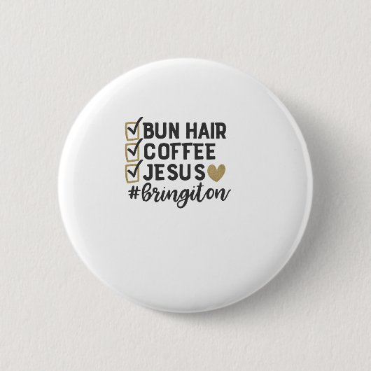 Brötchenhaarkaffee Jesus Button (Vorderseite)