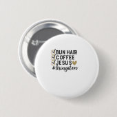Brötchenhaarkaffee Jesus Button (Vorne & Hinten)