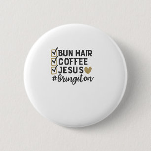Brötchenhaarkaffee Jesus Button