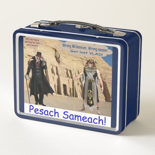 Brotdose. Happy Passover. loris/Affe Metall Brotdose (Rückseite)