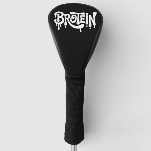 Brotein Protein Funny Bro Gym LGBTQ Gay Pride Alli Golf Headcover (Vorderseite)