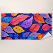 Brothel-Stil: Lebhafte Leaf-Muster Strandtuch (Vorderseite)