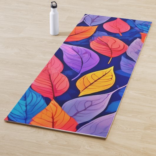 Brothel-Stil: Lebhafte Leaf-Muster Yogamatte (Beispiel)