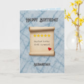 Brother 5 star review blue birthday karte (Gelbe Blume)