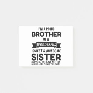 Brother And His Awesome Sister Post-it Klebezettel