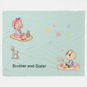 Brother and Sister Fleecedecke (Vorderseite (Horizontal))