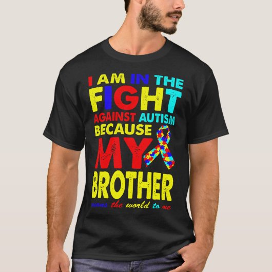Brother Autismus Bewusstsein Puzzle Geschenk T-Shirt (Vorderseite)