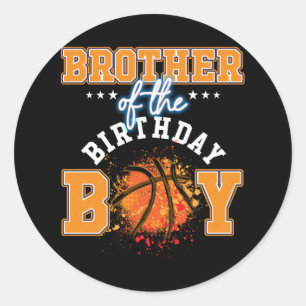 Brother Basketball Birthday Boy Familie Baller Bda Runder Aufkleber