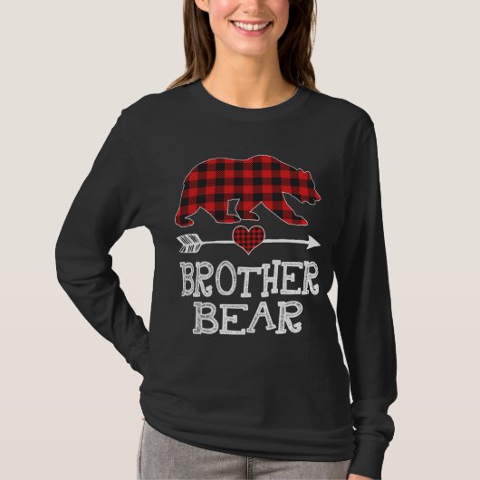 Brother Bear Christmas Pajama Red Kariert Buffalo T-Shirt (Vorderseite)