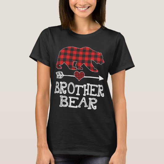 Brother Bear Christmas Pajama Red Kariert Buffalo T-Shirt (Vorderseite)