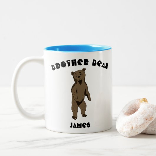 Brother Bear Personalisiert Zwei-Tone-Kaffee-Tasse Zweifarbige Tasse (Mit Donut)