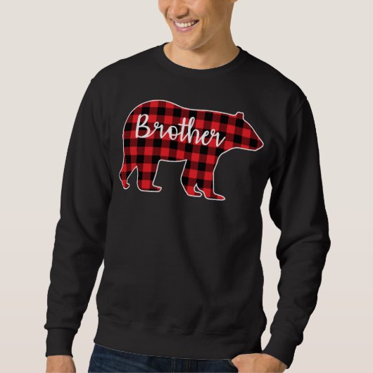 Brother Bear Red Kariert Design Family Match Chri Sweatshirt (Vorderseite)