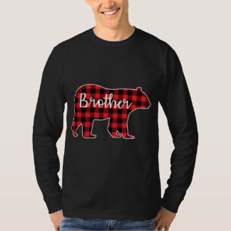 Brother Bear Red Kariert Design Family Match Chri T-Shirt