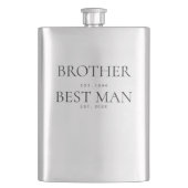 Brother Best Man Wedding Groomsman Custom Est Flachmann (Vorderseite)