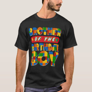 Brother Birthday Boy Gebäude Bricks Family Party T-Shirt