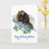 Brother, Birthday Endangered Animal Greeting Karte (Gelbe Blume)