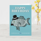 Brother Birthday Fish Puke Card Karte (Gelbe Blume)