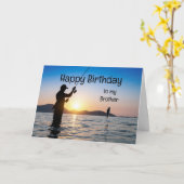 Brother Birthday Fishing Therapy Forest Karte (Gelbe Blume)