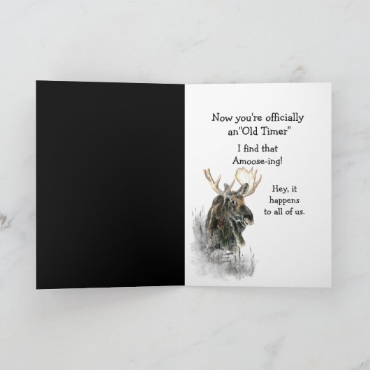 Brother Birthday Moose Wasserfarbe Tier Alte Timer Karte (Innenseite)