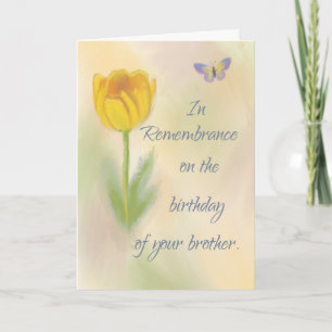 Brother Birthday Remembrance Wasserfarbe Blume Karte
